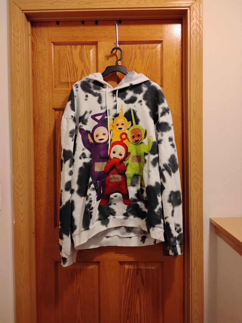 Dumbgood Teletubbies Black & White Print Hoodie Women's Size XXL